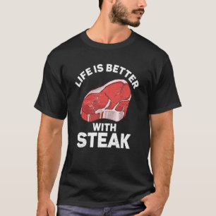 Mit rohem Steakfleisch Essen Rindfleisch Kuh Grill T-Shirt