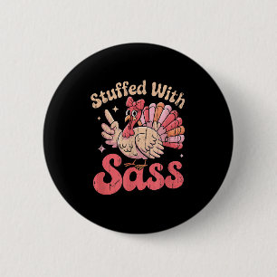 Mit S gefüllt, Truthahn Kinder, Lustige rosa Koket Button