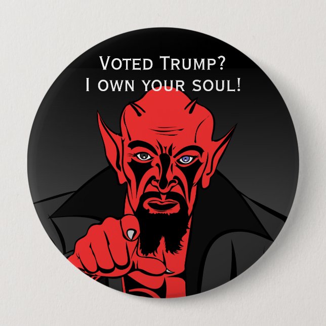 "Mit Satan stimmt Trump ab? Button (Vorderseite)