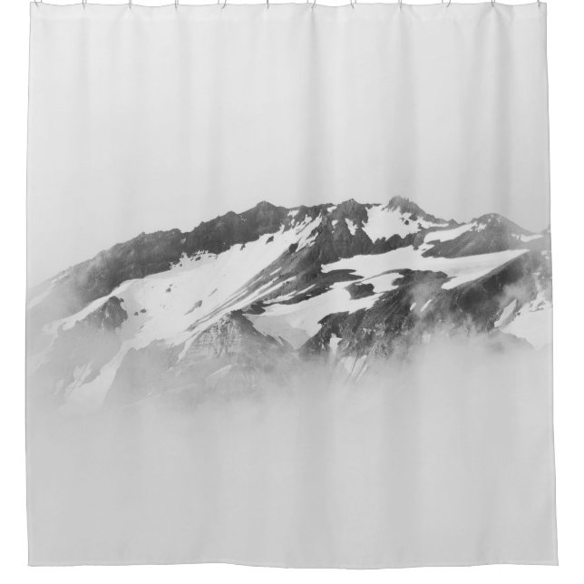 MIT SCHNEE BEDECKTER BERG DUSCHVORHANG (Vorderseite)