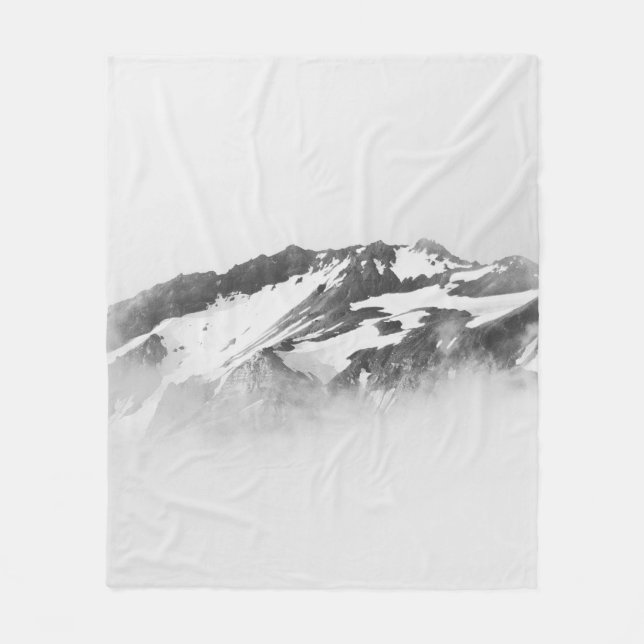 MIT SCHNEE BEDECKTER BERG FLEECEDECKE (Vorderseite)
