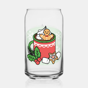 Mit Schneefall-Kakaoanrufen wärmen - Winter Drink Dosenglas
