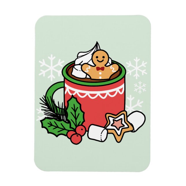 Mit Schneefall-Kakaoanrufen wärmen - Winter Drink Magnet (Vertikal)