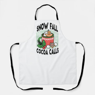 Mit Schneefall-Kakaoanrufen wärmen - Winter Drink Schürze