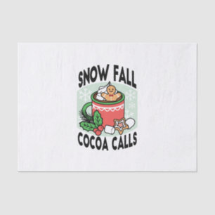 Mit Schneefall-Kakaoanrufen wärmen - Winter Drink Seidenpapier