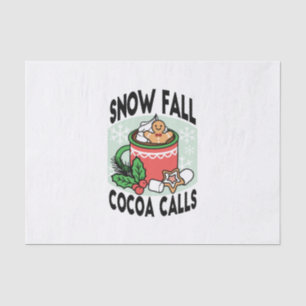 Mit Schneefall-Kakaoanrufen wärmen - Winter Drink Seidenpapier