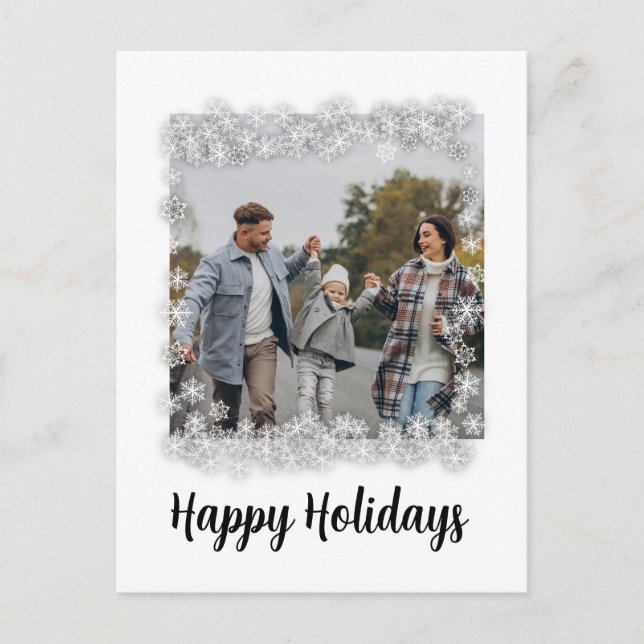 mit Schneeflocken Feiertagspostkarte (Vorderseite)