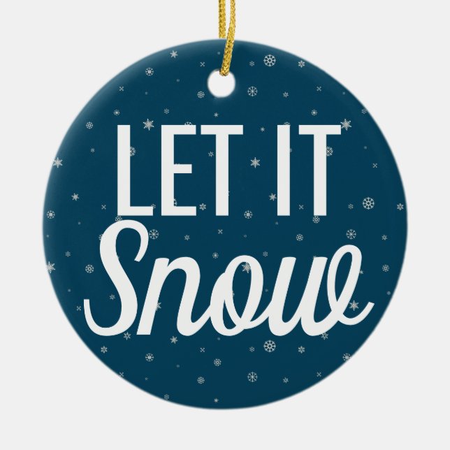 Mit Schneeflocken schneeblau schneeweiß die Modern Keramik Ornament (Vorne)