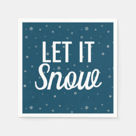 Mit Schneeflocken schneeblau schneeweiß die Modern Serviette