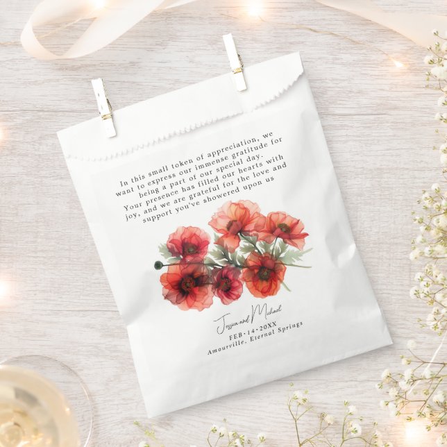 Mit schönem Text Scarlet Petal Serenade Geschenktütchen (Ausgeschnitten)
