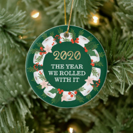 Mit seinem lustigen Toilettenpapier Weihnachtskran Keramik Ornament