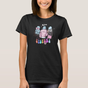 Mit Sisters Groovy Hippy Blume auf der Rückseite T-Shirt