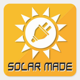 Mit Solaraufklebern hergestellt Quadratischer Aufkleber