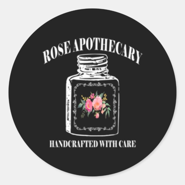 Mit Sorgfalt handgefertigte Rose Apotheke Runder Aufkleber (Vorderseite)