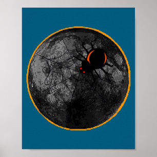 Mit Spinnennetz Arachnid Mond Solar Poster