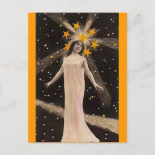 Mit Sternen auf ihrem Kopf Postkarte