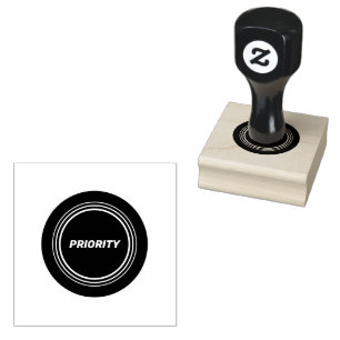 Mit Stilräumen Bleibe PRIORITY Text Gummistempel
