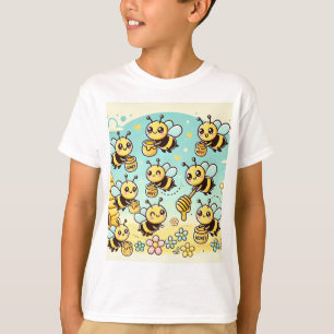 Mit Süße zaubern: Cartoon-Bienen sammeln Ho T-Shirt
