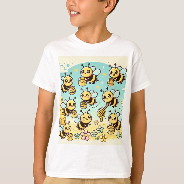 Mit Süße zaubern: Cartoon-Bienen sammeln Ho T-Shirt (Vorderseite)
