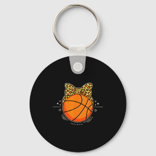 Mit süßem Basketball-Leoparden Gepard-Bogen Mädche Schlüsselanhänger