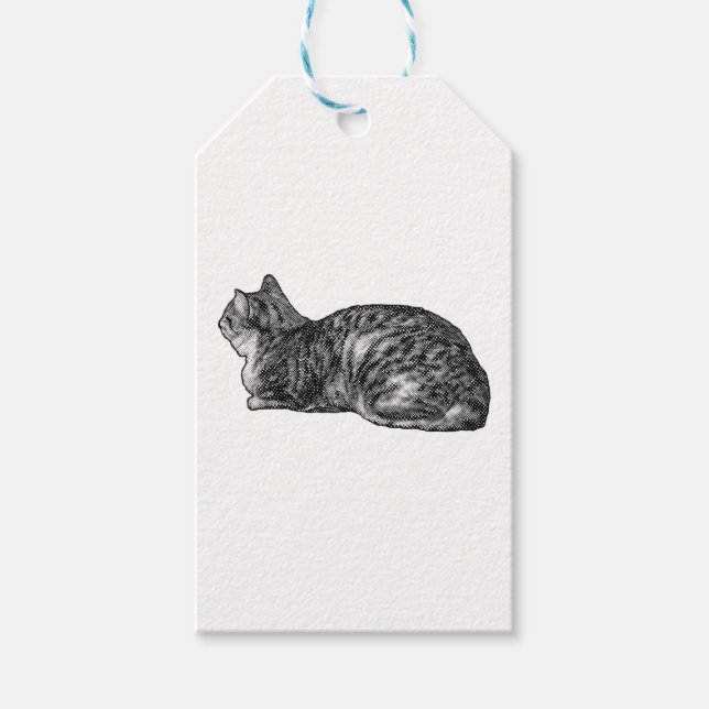 Mit Tabby Charm verziert Geschenkanhänger (Vorderseite)