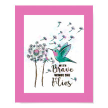 Mit tapferen Flügeln fliegt sie Poster