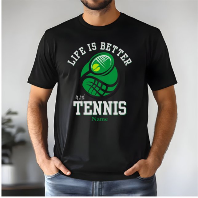 Mit Tennis ist das Leben besser | Individuelle Nam T-Shirt (Von Creator hochgeladen)