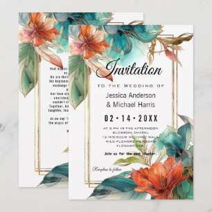 Mit Text auf der Rückseite Hibiskus Serenade Parad Einladung