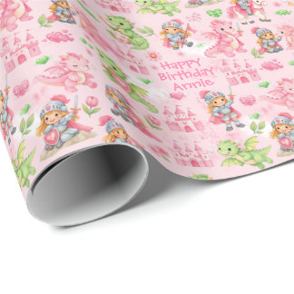 Mit Text Fantasy-Schloss-Geburtstag Geschenkpapier