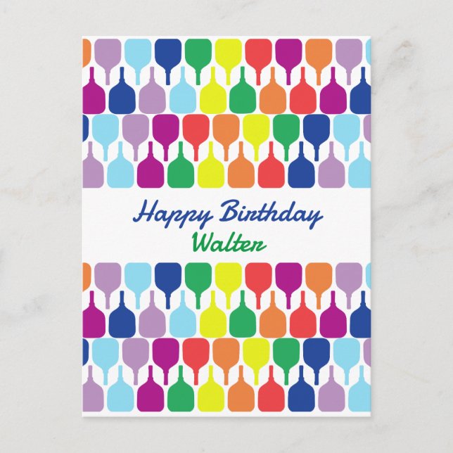 Mit Text Farbige Paddelpaddel 💚 ❤️ 💛 💙 Postkarte (Vorderseite)