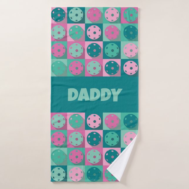 Mit Text Phantastisch pickleball pink 💗 und minze Badehandtuch (Badehandtuch)