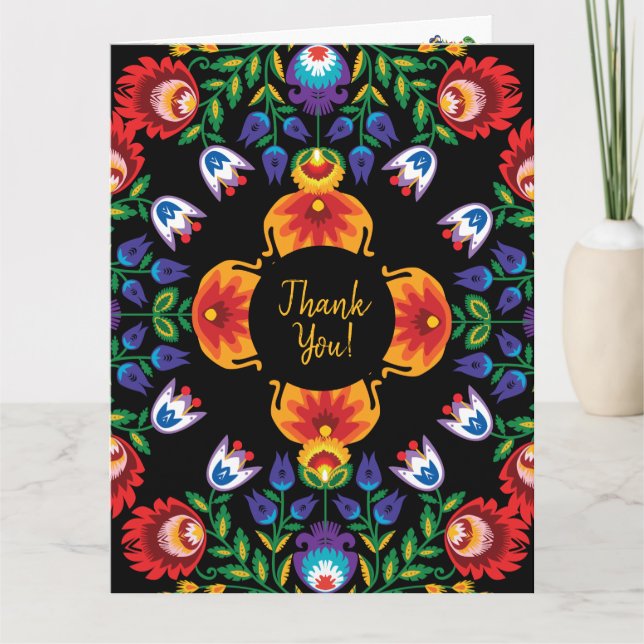 Mit Text Phantastisch poliert Folk Wycin Dankeskarte (Vorderseite)