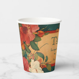 🌹 mit Text Rose Romantik: Jugendstil-Splendor Pappbecher