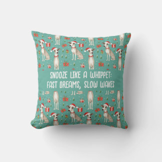 Mit Text Whippet Yuletide Kissen