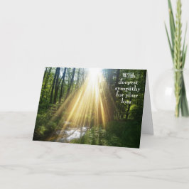 Mit tiefstem Beileid - Grüner Wald und Sonnenstrah Karte