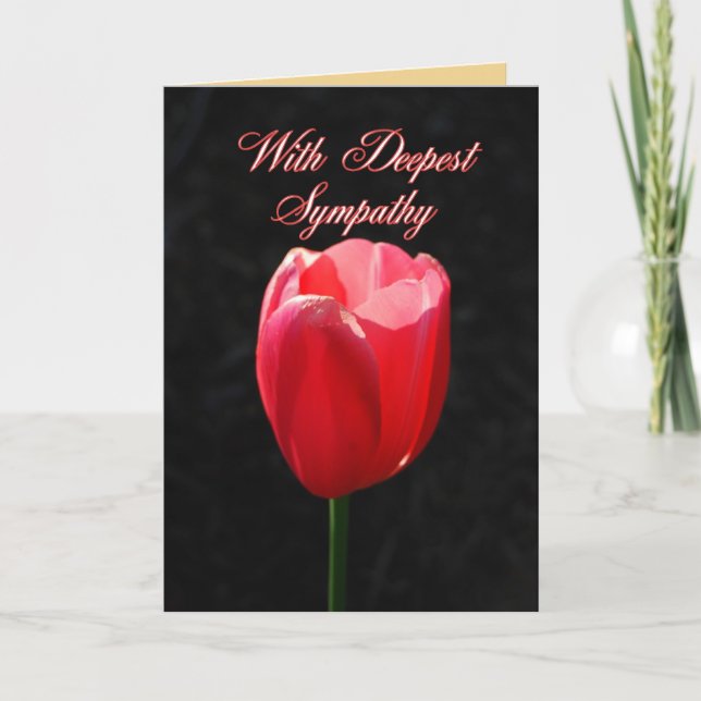 Mit tiefstem Beileid Red Tulip Karte (Vorderseite)