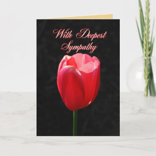 Mit tiefstem Beileid Red Tulip Karte