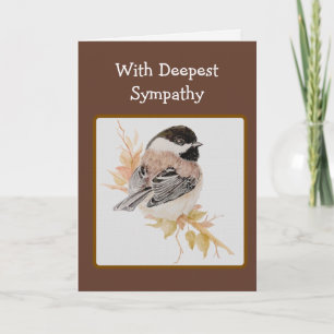 Mit tiefstem Mitgefühl Chickadee - Aquarell Vögel Karte