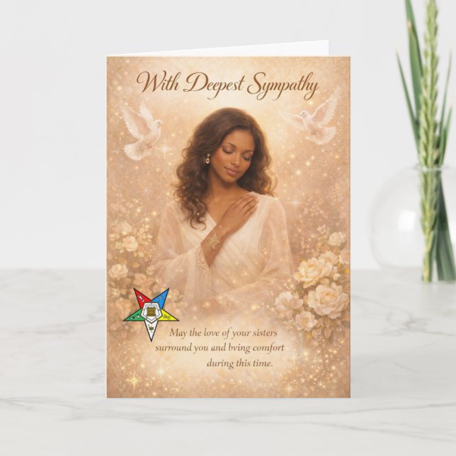 Mit tiefstem Mitgefühl — Order of the Eastern Star Karte (Vorderseite)