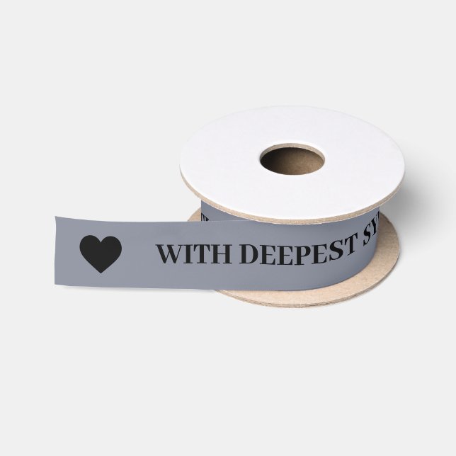 Mit tiefster Beileid Pewter Metallic Band Satinband (Spule)