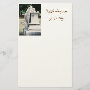 Mit tiefstes Beileid weinendem Engels-Briefpapier Briefpapier