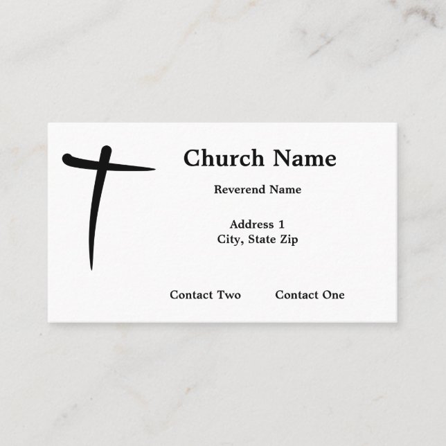 Mit Tinte geschwärzte christliche Visitenkarte (Vorderseite)