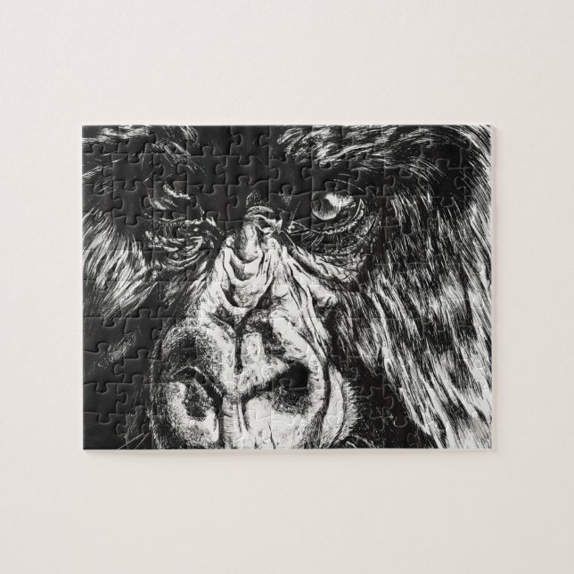 Mit Tinte geschwärztes Gorilla-Puzzlespiel Puzzle (Horizontal)