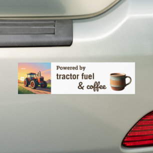 Mit Traktor Fuel Coffee Tasse betriebener Spaß Autoaufkleber