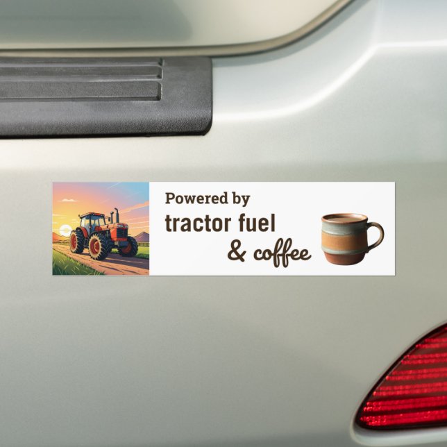 Mit Traktor Fuel Coffee Tasse betriebener Spaß Autoaufkleber (Auf Auto)