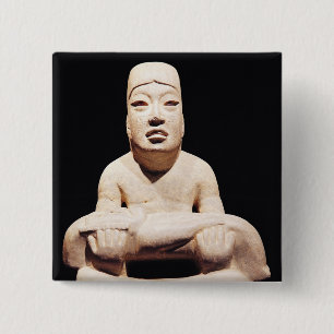 Mit überkreuzten Beinen Zahl, die ein Baby, Olmec Button