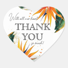 Mit unserem ganzen Herzen... Vögel des Paradieses  Herz-Aufkleber