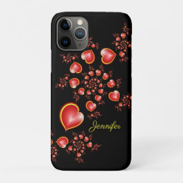 Mit viel Liebe Rot-Gelbe Herzen Fraktal Art Name Case-Mate iPhone Hülle