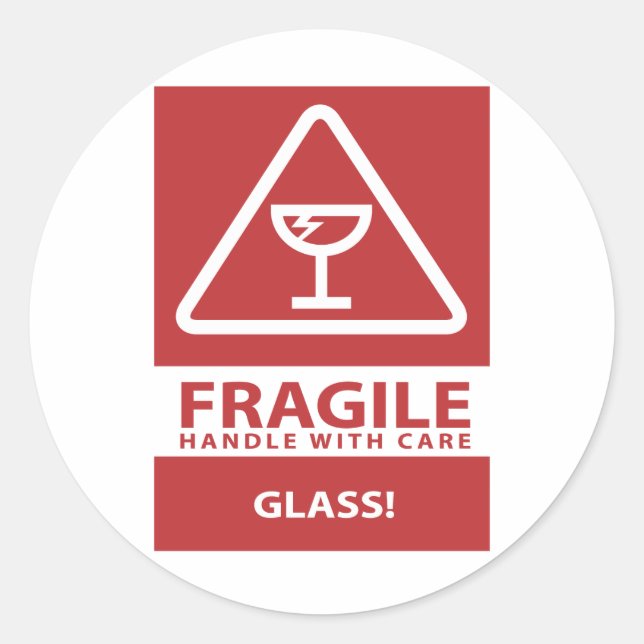 Mit Vorsicht umgehen Runder Aufkleber (Vorderseite)