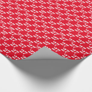 Mit w/Initial, Weißbuchstaben, Anzahl rot anpasse Geschenkpapier